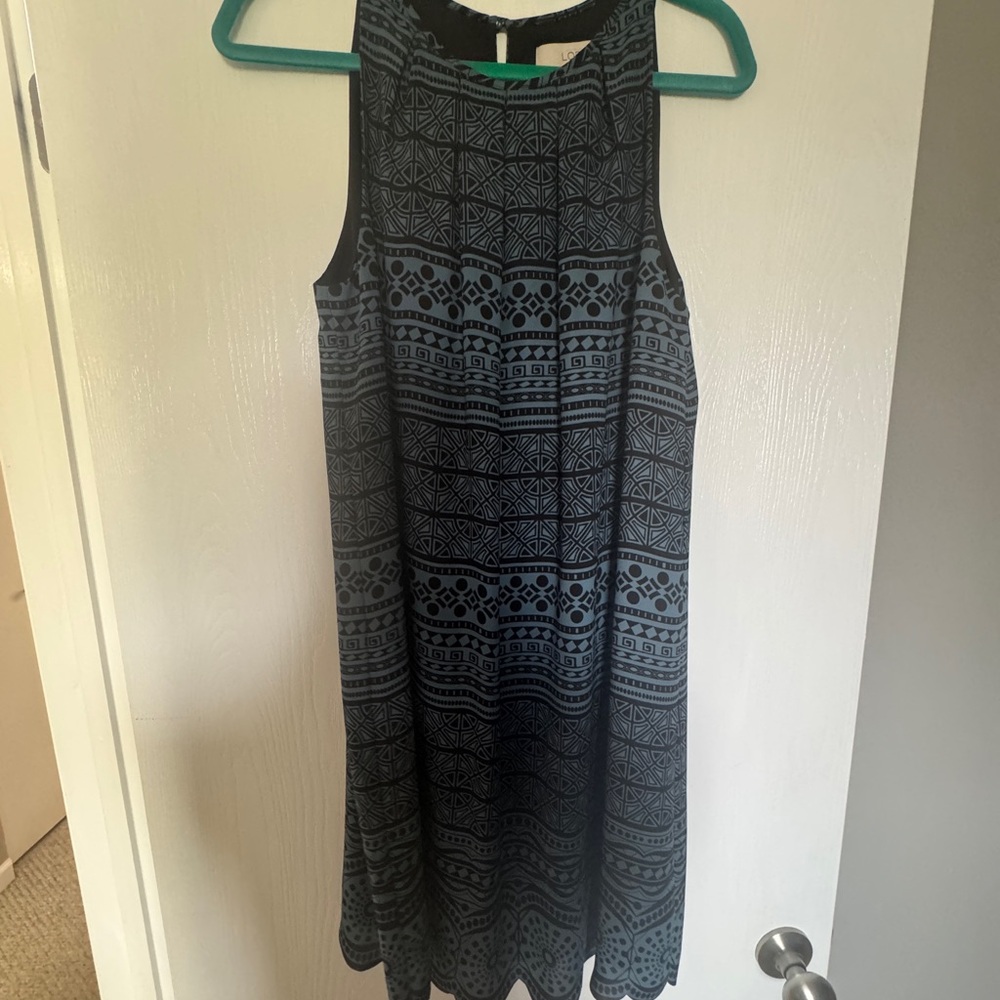 Elegant Blue Patterned Dress